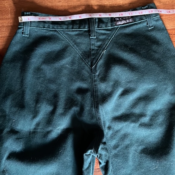 Vintage 80s Rockies Jeanswear 26 Green High Waist Jeans Long High Rise Retro - Picture 3 of 7